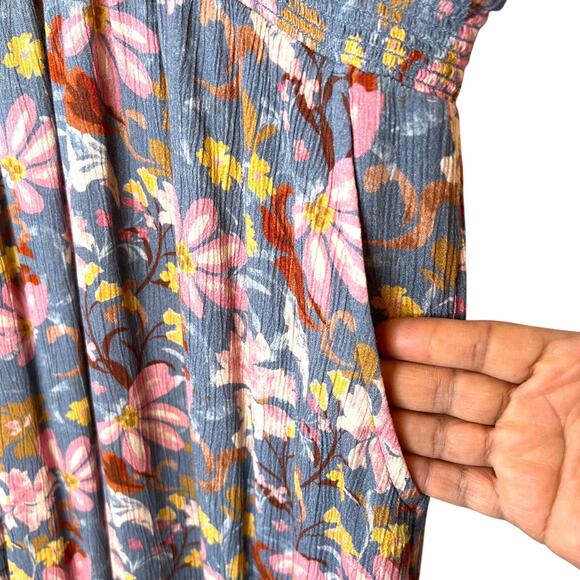 GARNET HILL Ambrose Crêpe Dress Floral Print Midi Length Women's Size Large - Picture 8 of 16